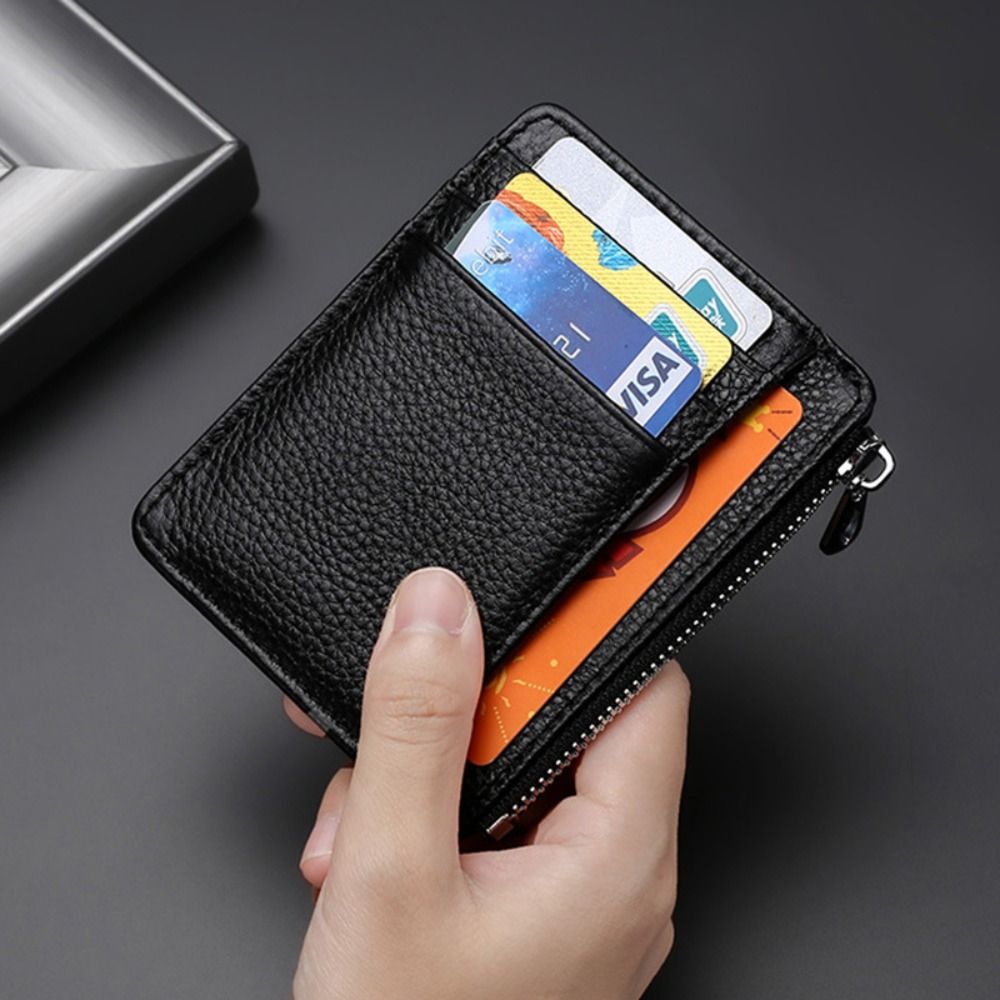 Slim Card Slot Case - Echtes Leder ID Karte Halter Candy