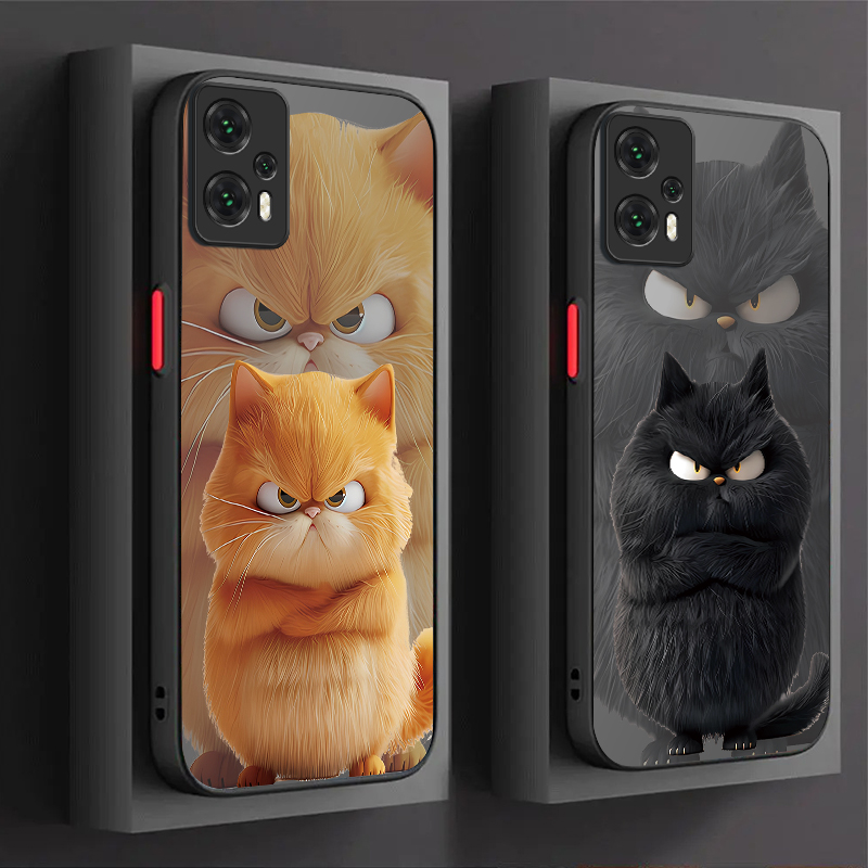 Phone Cases Xiaomi 14T - Cartoon Wütende Katzenpaar-Design Harte Handyhülle für