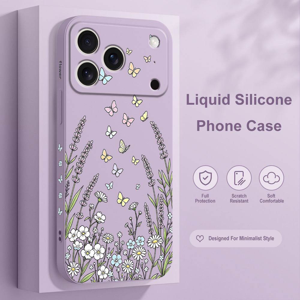 Silicone Liquid Case - Grass Butterfly Handyhülle für iPhone 17