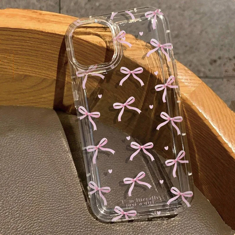 Phone Cases Dior - Niedliche rosa Herz-Schleifen-Handyhülle für iPhone 17
