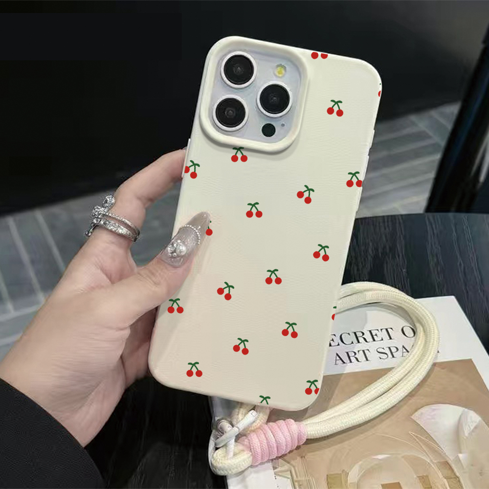 Phone Cases With Straps - Little Cherry Strap Rope Handyhülle für