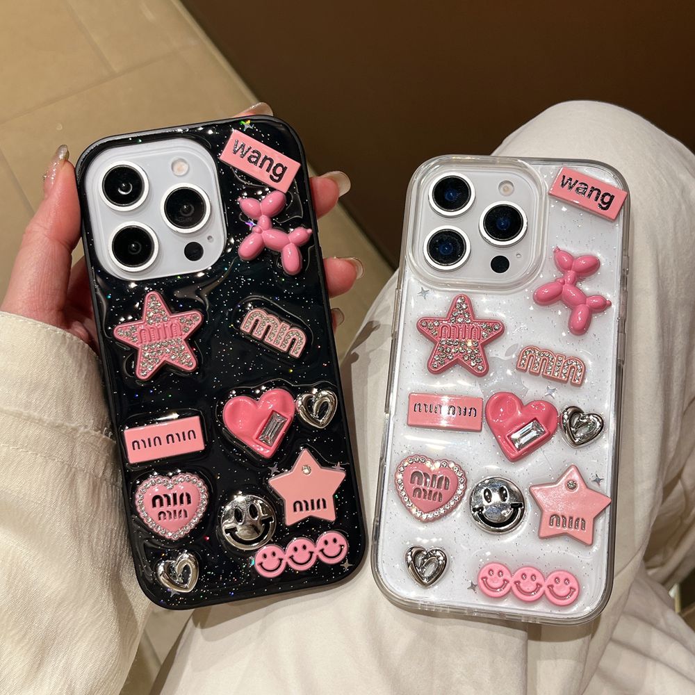 Phone Cases Dior - Süße 3D Love Heart Y2K Star