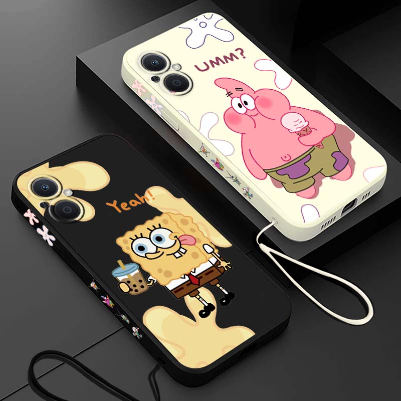 Silicone Liquid Case - Lustige SpongeBob Schwammkopf Handyhülle für OPPO