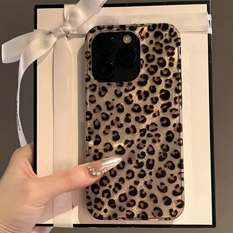 Phone Cases Dior - Niedliche, durchsichtige Handyhülle mit Leopardenmuster für
