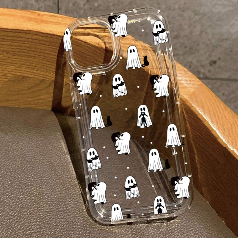 Phone Cases Xs Max - Western-Halloween-Cowboy-Geist- und Blumendruck, transparente Hülle für