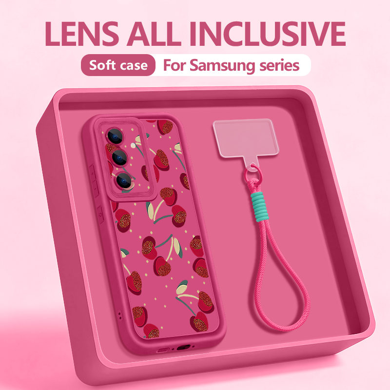 Phone Cases With Straps - Kirschmuster-Handyhülle mit Trageriemen für Samsung Galaxy