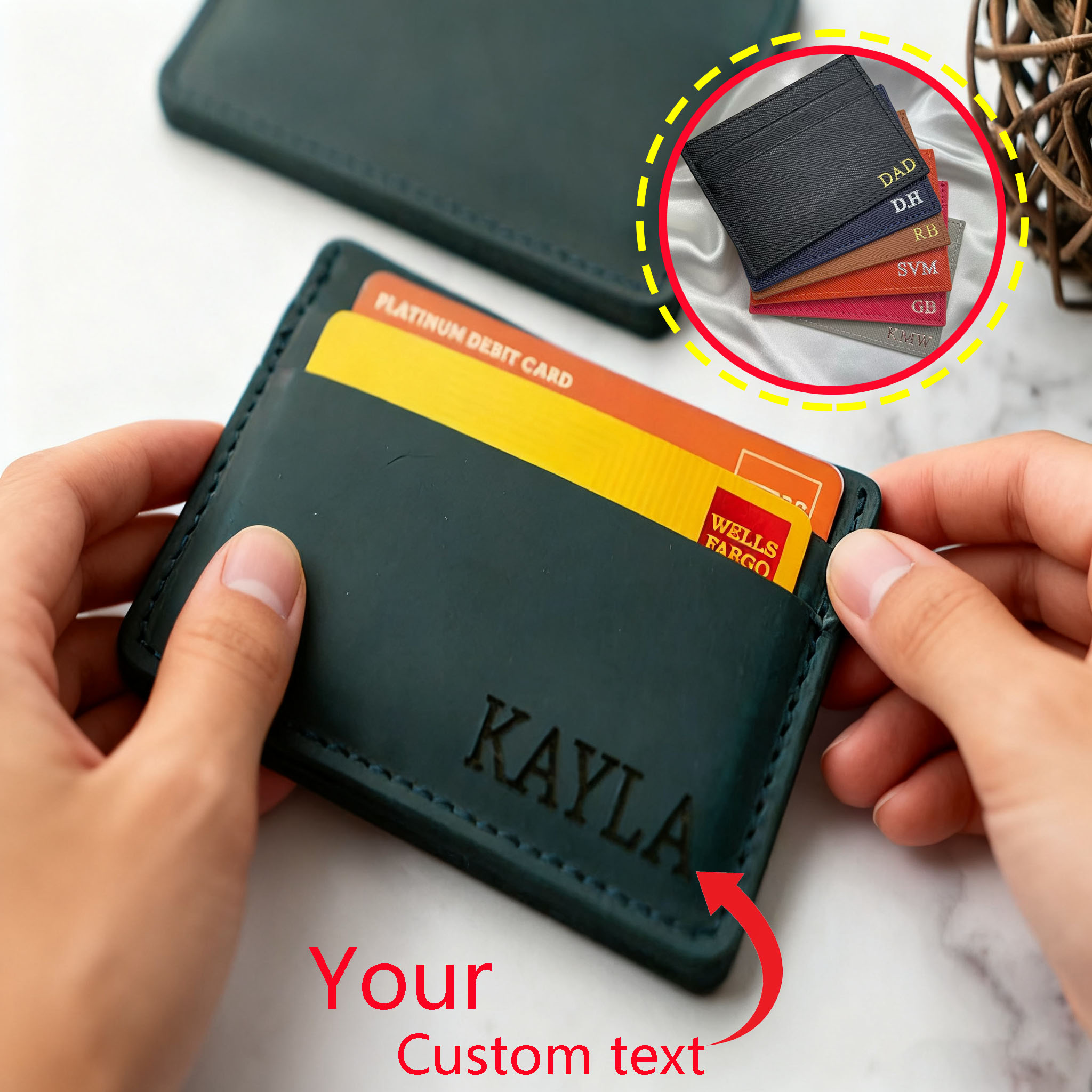 Slim Card Slot Case - Benutzerdefiniertes High-End-Leder-ID-Kartenetui mit mehreren Steckplätzen, schlankes