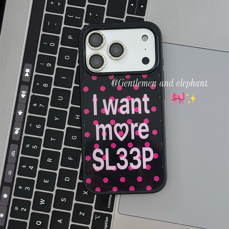 Phone Cases Polka Dot - Koreanische Ins Polka Dots Pink Letters