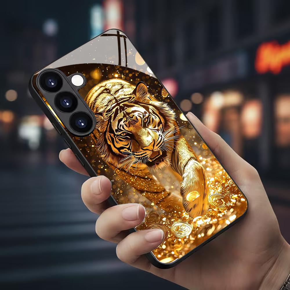 Samsung Galaxy S24 - Tiger-Muster Glas-Handyhülle für Samsung Galaxy S26
