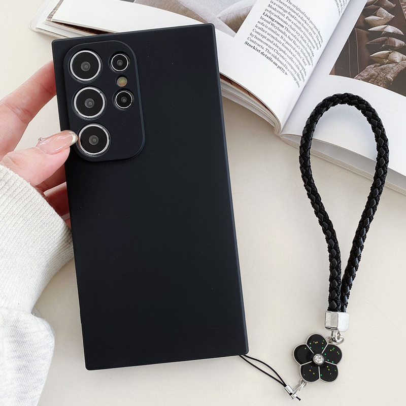 Silicone Liquid Case - Flüssig-Silikon-Handyhülle mit fünfblättriger Blume und Glücksband