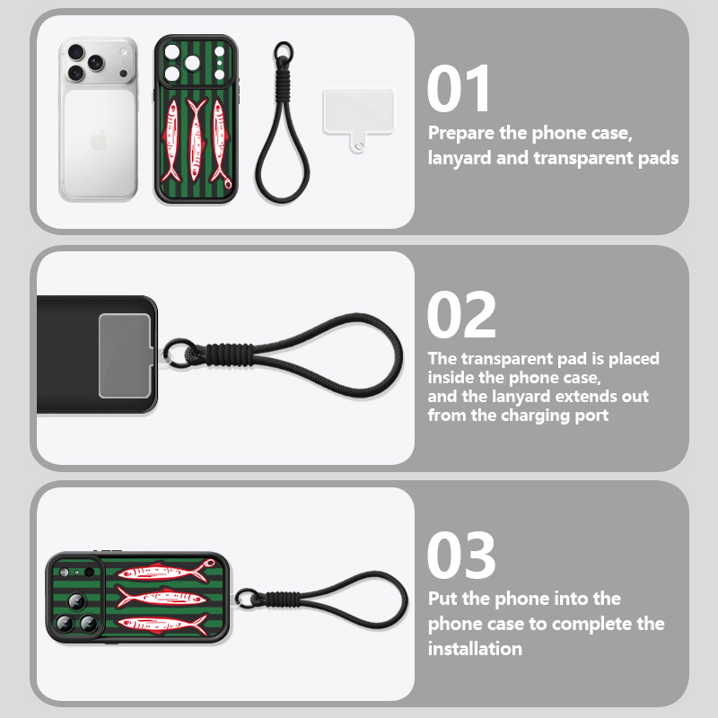 Sardinen-Krabben-Muster mit Tr – Phone Cases With Straps Bewertung und Preis