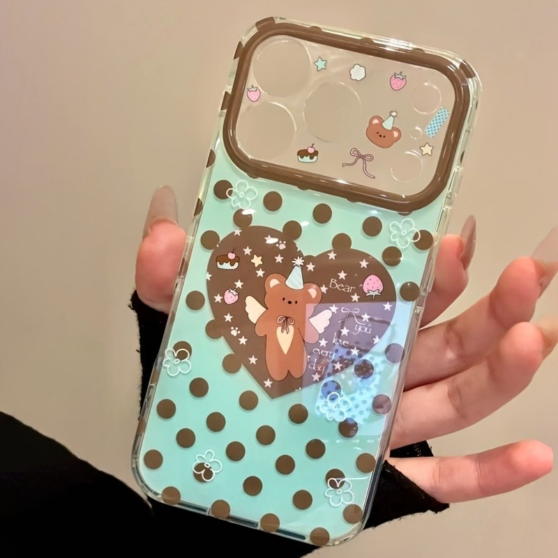 Braune Polka-Dot-Herz-Bären-Mu – Phone Cases Polka Dot Bewertung und Preis
