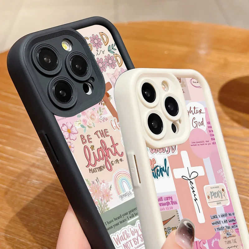 Slogan mit rosa Kreuz Grafik H – Phone Cases Jesus Bewertung und Preis