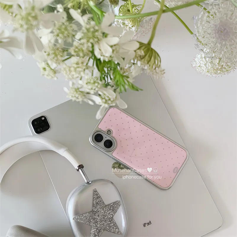 Koreanische Ins Creme Rosa Pol – Phone Cases Polka Dot Bewertung und Preis