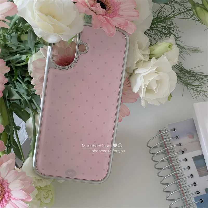 Koreanische Ins Creme Rosa Pol – Phone Cases Polka Dot Bewertung und Preis
